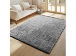 Teppich AYYILDIZ TEPPICHE "SPACE 1900", grau, B:140cm H:7mm L:200cm, Chenille, Teppiche, Teppich, Läufer, Kurzflor, Boho, Vintage, Wohnzimmer