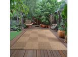 Outdoorteppich AYYILDIZ TEPPICHE "TIMBER 1405", beige, B:120cm H:5mm L:170cm, Polypropylen, Teppiche, Outdoorteppich, Läufer, In und Outdoor, Jute Sisal Optik, Wohnzimmer, Aussenbereich
