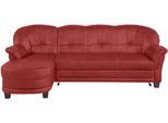 Ecksofa HOME AFFAIRE "Camelita, Landhaus Sofa, 2 Varianten: Recamiere- oder Ottomane, L-Form", rot (bordeaux), B:231cm H:86cm T:81cm, MELROSE/Struktur (100% Polyester);Microfaser PRIMABELLE (100% Polyester);MELROSE (100% Polyester), Sofas, Ecksofa, wahlweise mit Bettfunktion