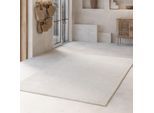 Hochflor-Teppich WECON HOME BASICS "Nova, auch als Läufer, auch quadratisch", beige (creme weiß), B:80cm H:25mm L:230cm, Polyester, Teppiche, Shaggy gewebt, Läufer, robust, Wohnzimmer, Schlafzimmer
