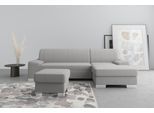 Ecksofa DOMO COLLECTION "Anzio L-Form, whlw. Bettfunktion, Federkern, hochwertig, Breite 271 cm", grau, B:271cm H:85cm T:160cm, Sofas, Ecksofa, Ohne Bettfunktion, Recamiere rechts, Chenille-Struktur, grau
