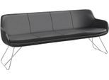 Essbank MUSTERRING "Tavia", grau (dunkelgrau, edelstahl), B:200cm H:87cm T:66cm, Sitzbänke, Essbank, Schlittengestell in drei Ausführungen, Breite 180, 200 oder 220 cm