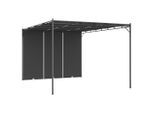 vidaXL Gartenpavillon mit Seitenvorhang 4x3x2,25 m Anthrazit