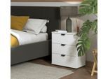 Nachtkommode INOSIGN "Duero", weiß (weiß hochglanz), B:45cm H:63cm T:40cm, Holzwerkstoff, Sideboards, mit 3 Schubkästen, Breite 45 cm