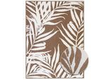Teppich "Outdoorteppich REVERSO - Palm Tree", braun (braun,beige), B:120cm H:5mm L:160cm, Polypropylen, PRIMAFLOR-IDEEN IN TEXTIL, Teppiche, Teppich, Wendeteppich, Palmblätter, In- und Outdoor geeignet, wasserfest