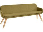 Essbank MUSTERRING "Tavia", grün (kiwi, eiche bianco), B:220cm H:87cm T:66cm, 100% PES, Sitzbänke, Essbank, Stativgestell aus Eiche bianco massiv, Breite 180, 200 oder 220 cm