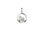 Kettenanhänger VIVANCE "925/- Sterling Silber rhodiniert Sternzeichen Löwe Monatsstein", weiß, Schmuckanhänger, Damen, one-size, Silber 925 (Sterlingsilber), 1,1 g, Kettenanhänger
