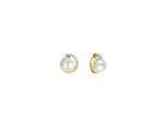 Kettenanhänger VIVANCE "375/- Gelbgold bicolor Zirkonia Perle", bunt (mehrfarbig), Schmuckanhänger, Damen, one-size, Gold, 0,7 g, Kettenanhänger