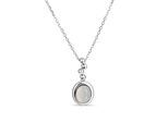 Kette mit Anhänger VIVANCE "925 Sterling Silber rhodiniert Katzenauge hellblau", weiß, Halsketten, Damen, 45cm, Silber 925 (Sterlingsilber), L: 45 B: 10mm, glänzend, B:10mm