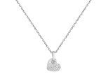 Kette mit Anhänger VIVANCE "925 Sterling Silber rhodiniert Herz Zirkonia", weiß, Halsketten, Damen, 45cm, Silber 925 (Sterlingsilber), L: 45 B: 10mm, glänzend, B:10mm