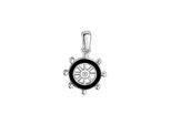 Kettenanhänger VIVANCE "925/- Sterling Silber rhodiniert Steuerrad Lack schwarz", weiß, Schmuckanhänger, Damen, one-size, Silber 925 (Sterlingsilber), 0,9 g, Kettenanhänger