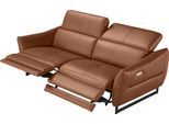 2,5-Sitzer EGOITALIANO "Dafne, elegantes Designsofa mit hohem Sitzkomfort", rot (brick), B:208cm H:97cm T:108cm, Leder »BULL« (echtes Rindsleder). Geschliffenes, pigmentiertes und behandeltes Rindsleder mit einer Dicke von 1, 3-1, 5 mm. Dieses Leder zeigt eine ziemlich weiche Hand mit einem halb undurchsichtigen Aussehen. Es handelt sich um ein geschütztes Leder. Eine leichte Deckschicht schützt s