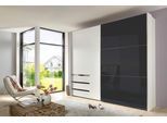 Schwebetürenschrank WIMEX "Level by fresh to go", weiß (weiß, grauglas), B:250cm H:216cm T:65cm, Schränke, Schwebetürenschrank, mit Glastür
