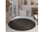 Hochflor-Teppich WECON HOME BASICS "Nova", grau (anthrazit), B:200cm H:25mm L:200cm, Polyester, Teppiche, Shaggy, gewebt, robust, Wohnzimmer, Schlafzimmer