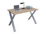 VCM Holz Schreibtisch H. 76 x B. 110 x T. 50 cm Computertisch schlicht Füße aus hochwertigem Metall Arbeitstisch Büromöbel - Lona U
