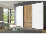 Schwebetürenschrank WIMEX "Magic by fresh to go", braun (plankeneiche nachbildung, weiß), B:300cm H:236cm T:65cm, Schränke, Schwebetürenschrank
