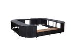 vidaXL Whirlpool-Umrandung Quadratisch Schwarz 268x268x55 Poly Rattan