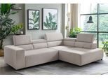 Ecksofa EXXPO - SOFA FASHION "VITTORIO mit Komfortfunktionen, bequem und modern, Cord, L-Form", beige, B:308cm H:73cm T:203cm, Sofas, Ecksofa, inkl. Kopfteil- und Sitztiefenverstellung, wahlweise mit Bettfunktion