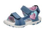 Sandale LICO "Sandale Ella V", Mädchen, Gr. 27, blau, Veloursleder, Schuhe Sandale