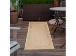 Teppich ANDIAMO "Montana" Gr. 4, beige, B:160cm H:5mm L:230cm, Kunstfaser, Teppiche, Teppich, Flachgewebe, meliert, mit Bordüre, In- und Outdoor geeignet