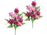 Kunstblume I.GE.A. "Bouquet aus Orchideen und Rosen", rosa, B:20cm H:42cm L:12cm, Polyester, Kunstpflanzen, 2er Set Kunstblumenstrauß zum Legen oder Stellen Künstliche Blumen