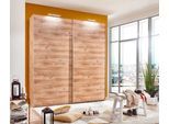 Schwebetürenschrank WIMEX "Easy", braun (plankeneichefarben), B:180cm H:210cm T:65cm, Schränke, Schwebetürenschrank