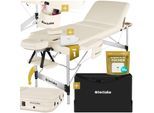 tectake® 3 Zonen Massageliege, Breite 70 cm, Polsterung 5 cm, mit Aluminiumgestell, 212 x 103 x 90 cm