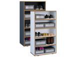 VCM Holz Schuhregal Maße ca. H. 110 x B. 60 x T. 33 cm Schuhkommode mit 5 Fächer Schuhschrank - Salia 5fach B. 60 cm