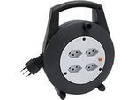 Kabelbox brennenstuhl® VL-X Vario-Line, 4-fach, mit Überhitzungsschutz, Tragegriff, Doppelfuss, IP20, Kabellänge 10 m, Kunststoff, grau-schwarz
