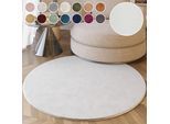 Hochflor-Teppich ESPRIT "Alice ESP-4377 Kunstfell", weiß, H:25mm Ø:200cm, Kunstfaser, Teppiche, Kaninchenfell-Haptik, besonders weich und dicht, für alle Räume