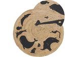 Kinderteppich EARTH Beige ø 120 cm Jute