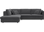 Ecksofa FLEXLUX "Lovane, elegant und zeitlos, bequem, L-Form", grau (dervit grau), B:295cm H:84cm T:272cm, 100% Polyester, Sofas, Ecksofa, Weich & anschmiegsam, große Sitztiefe auf Kaltschaum, Dekokissen inkl.
