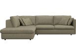 Ecksofa FLEXLUX "Lovane, elegant und zeitlos, bequem, L-Form", grün (fall grün), B:295cm H:84cm T:272cm, 62% Polyester/14% Cotton/7% Linen, Sofas, Ecksofa, Weich & anschmiegsam, große Sitztiefe auf Kaltschaum, Dekokissen inkl.