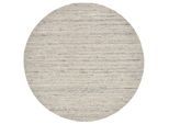 Wollteppich THEKO "Pure UNI", grau (natural grau), H:14mm Ø:150cm, Schurwolle, Teppiche, Handwebteppich, meliert, reine Wolle, handgewebt