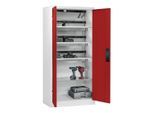 C+P Akkuladeschrank mit Lüftung Acurado, 1950x930x500mm, 7035/3003 ; C + P Möbelsysteme (8921-05E3|S10066)