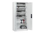 C+P Akkuladeschrank mit Lüftung Acurado, 1950x930x500mm, 7035/7035 ; C + P Möbelsysteme (8921-05E3|S10063)