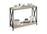 tectake® Konsolentisch, Industrial Style, mit 2 Ablagen und seitliche X-Streben, 100 x 35 x 80,5 cm