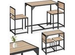 tectake® Sitzgruppe, 3-teilig, Industrial Style, mit höhenverstellbaren Kunststofffüßen