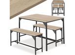 tectake® Sitzgruppe, 3-teilig, Industrial Style, mit höhenverstellbaren Kunststofffüßen