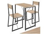 tectake® Sitzgruppe, 3-teilig, Industrial Style, mit höhenverstellbaren Kunststofffüßen
