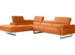 Egoitaliano Ecksofa »Malika, elegant und bequem, Designsofa, L-Form«, mit Ottomane, inkl. Kopfteilverstellung und chromfarbenen Metallfüssen