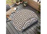 my home Teppich »Ronda Wendeteppich« rund 5 mm Höhe Sisal-Optik, Flachgewebe, In- und Outdoor, geometrisches Boho Design