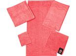 ROSS Gästehandtuch »Cashmere feeling«, (Packung, 6 St.), 100% Baumwolle, mit Wellen-Bordüre, grosse Farbauswahl