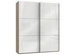 Schwebetürenschrank Level 36D ca. 200 cm Weiß/Eiche Dekor