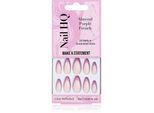 Nail HQ Almond Purple French Faux ongles avec colle incluse 24 pcs