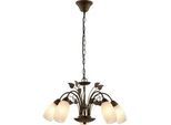 Xxxl Hängeleuchte , Weiß, Rostfarben , Metall, Glas , 150 cm , Ce , Lampen & Leuchten, Leuchtenserien