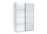 Schwebetürenschrank WIMEX "Easy", weiß (weiß, spiegel), B:180cm H:210cm T:65cm, Schränke, Schwebetürenschrank, mit Teilspiegel