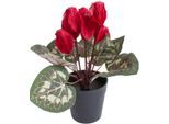 Kunstblume BOTANIC-HAUS "Alpenveilchen", rot, B:20cm H:24cm T:20cm Ø:20cm, Kunststoff, Kunstpflanzen