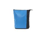 Laptoprucksack 7CLOUDS "Shawi 7.1", Damen, Gr. B/H/T: 27cm x 38cm x 14cm, onesize, schwarz (light blau, schwarz), Polyethylen, Tarpaulin, Rucksäcke Laptoprucksack, mit recyceltem PET