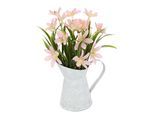 Kunstblume I.GE.A. "Sternblume", rosa (hellrosa), B:13cm H:22cm L:9cm, Obermaterial: 50% Metall, 40% Kunststoff, 10% Polyester, Kunstpflanzen, In Kanne, aus Metall
